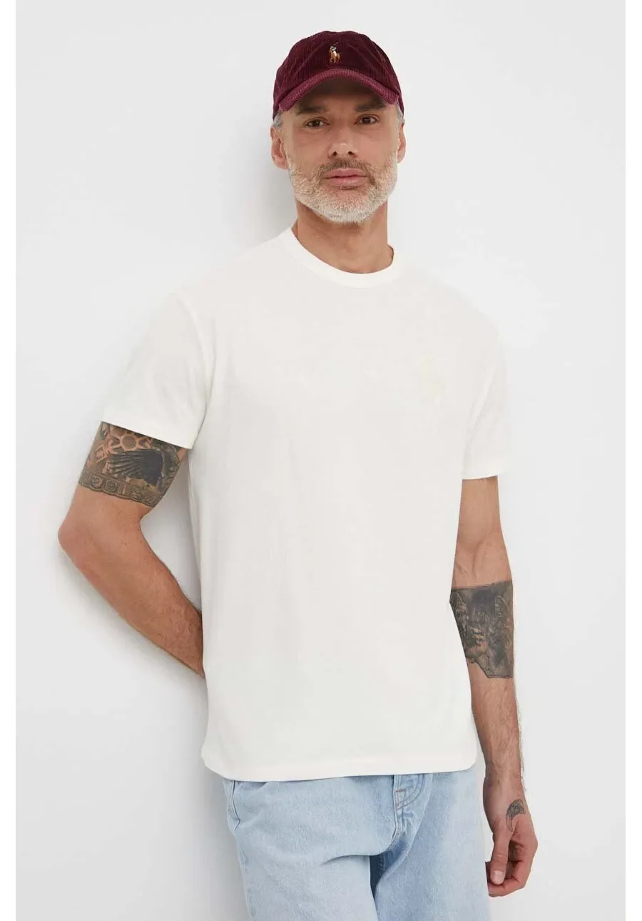obrazek 1 Polo Ralph Lauren t-shirt bawełniany męski kolor beżowy gładki 710936509