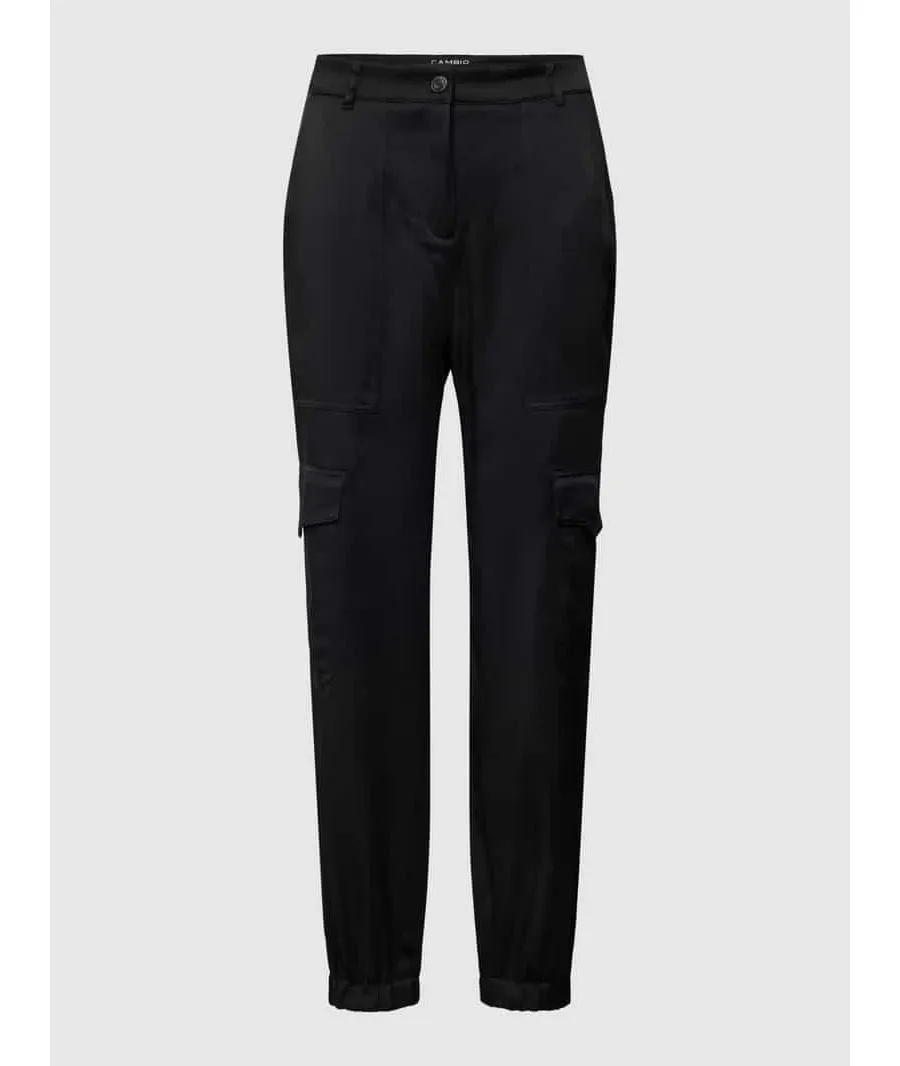 obrazek 1 Spodnie cargo o kroju slim fit z ozdobnymi szwami model ‘KARO’
