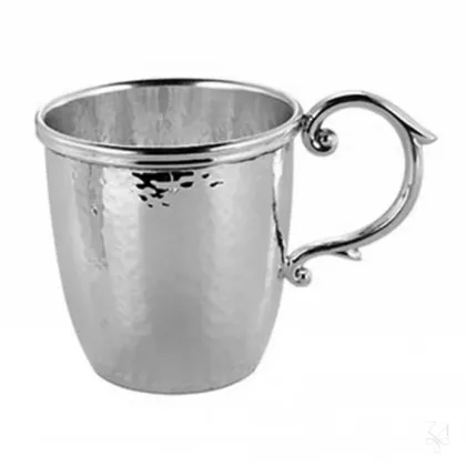 Picture Beautiful, stylish silver Inglese children's mug with handle - Zaramella Argenti