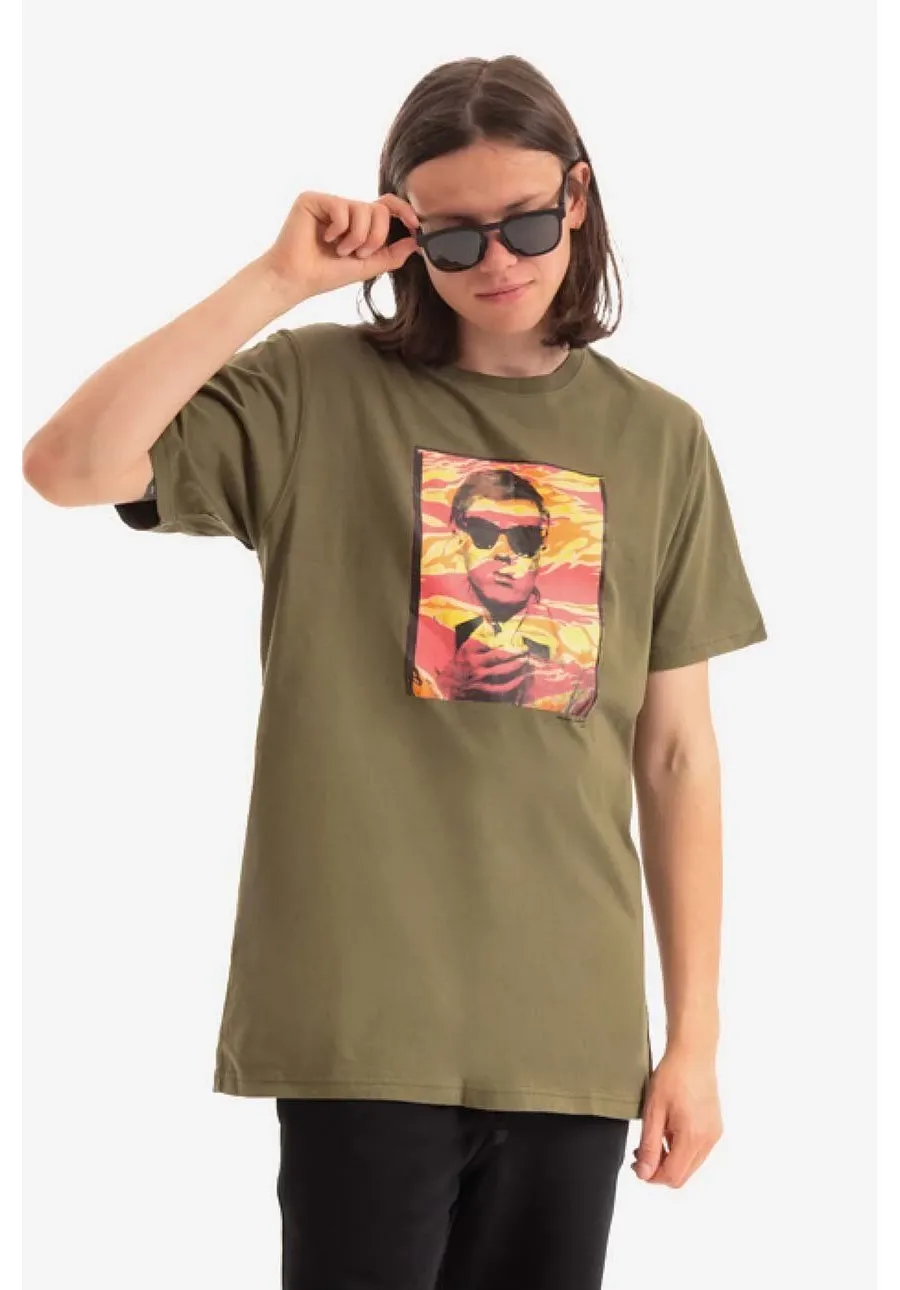 obrazek 1 Maharishi t-shirt bawełniany Warhol Polaroid Portrait T-Shirt OCJ kolor zielony z nadrukiem 9711.OLIVE-OLIVE