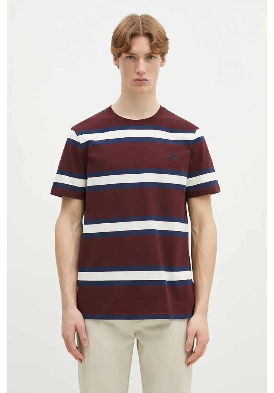 obrazek 1 Fred Perry t-shirt bawełniany męski kolor bordowy wzorzysty M9852.K22