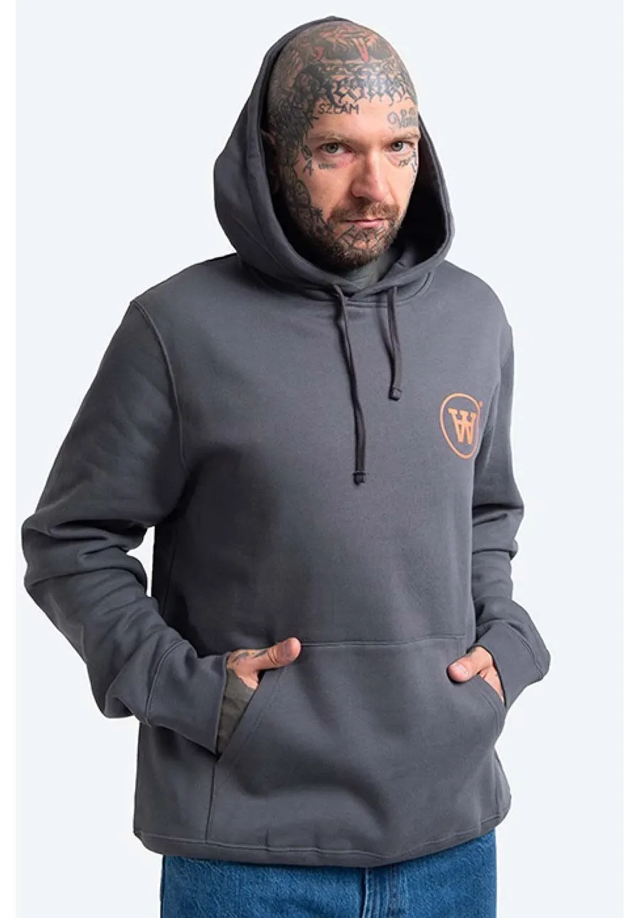 obrazek 1 Wood Wood bluza bawełniana Ian Hoodie męska kolor szary z kapturem z nadrukiem 10135605.2424-GREYMEL