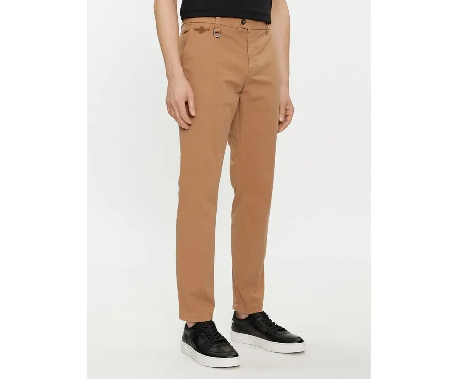 obrazek 1 Aeronautica Militare Chinosy 241PA1597CT3293 Brązowy Regular Fit