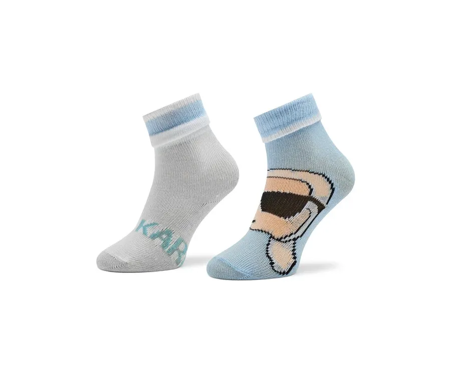 obrazek 1 Karl Lagerfeld Kids Zestaw 2 par wysokich skarpet dziecięcych Z90047 Niebieski