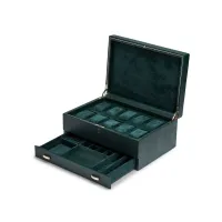 Zdjęcie Ekskluzywna szkatułka British Racing Green na biżuterię i 10 zegarków