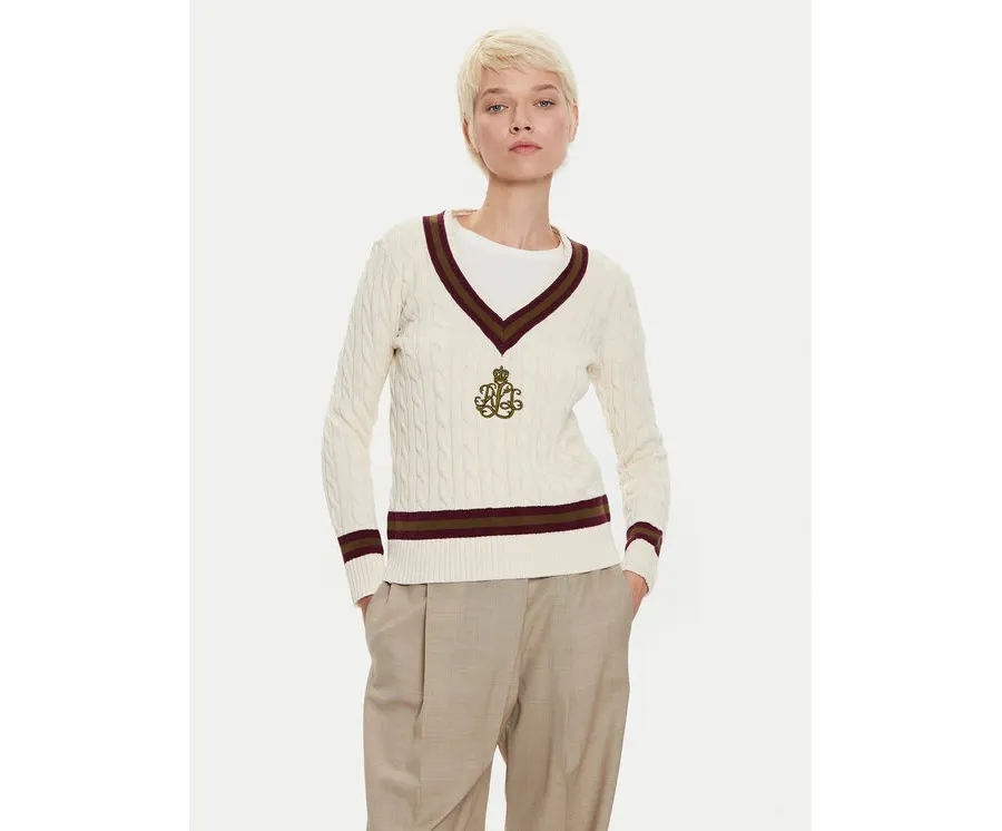 obrazek 1 LAUREN RALPH LAUREN Sweter 200951624002 Écru Regular Fit