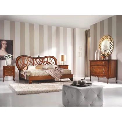 Picture Elegant Italian chest of drawers made of walnut wood, inlaid