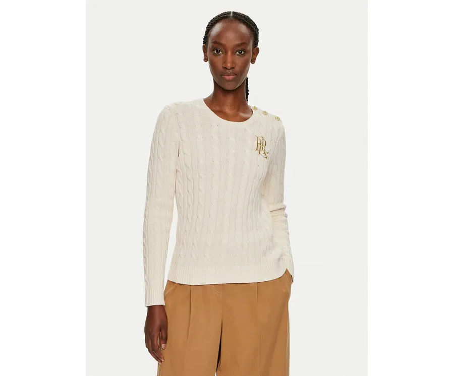 obrazek 1 Lauren Ralph Lauren Sweter 200932223002 Écru Slim Fit LAUREN RALPH LAUREN