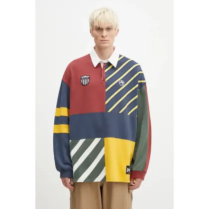 Zdjęcie AMBUSH bluza bawełniana Patchwork Rugby Shirt męska z aplikacją BMGC004F24JER0018484