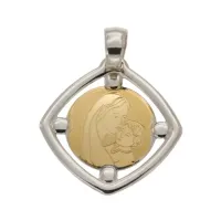 Picture Gold two-color medallion of Madonna and Child