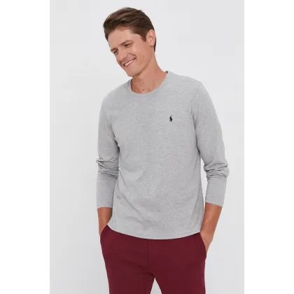 Zdjęcie Polo Ralph Lauren Longsleeve 714844759003 męski kolor szary gładki