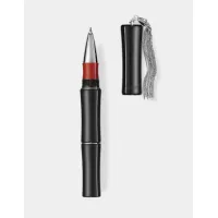 Picture Original Bamboo Rich Black ballpoint pen with silver fringe