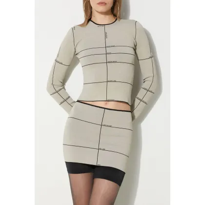 Zdjęcie VETEMENTS spódnica Mannequin Knit kolor beżowy mini ołówkowa WE64KN350O