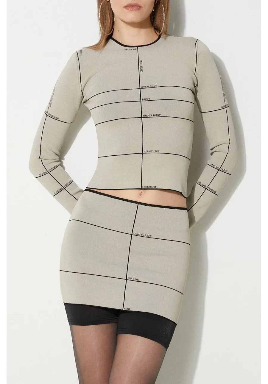 obrazek 1 VETEMENTS spódnica Mannequin Knit kolor beżowy mini ołówkowa WE64KN350O