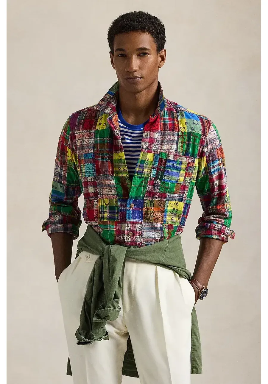 obrazek 1 Polo Ralph Lauren koszula bawełniana męska kolor multicolor regular z kołnierzykiem klasycznym 710958256