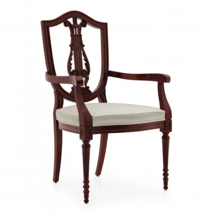 Zdjęcie Bukowy fotel z rzeźbionym zdobieniem z tyłu - Sevensedie