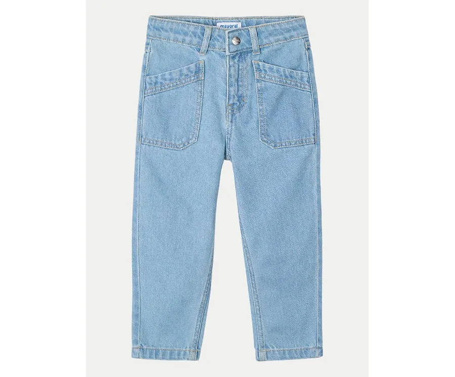 obrazek 1 Mayoral Jeansy 3554 Niebieski Mom Fit