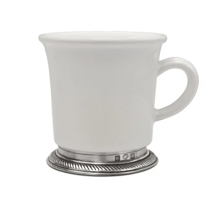 Picture Ceramic mug with a pewter base - Luisa series