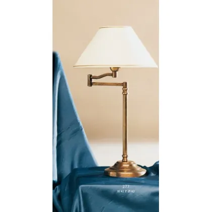 Picture Bridge table lamp in old gold with a lampshade - Il Paralume Marina