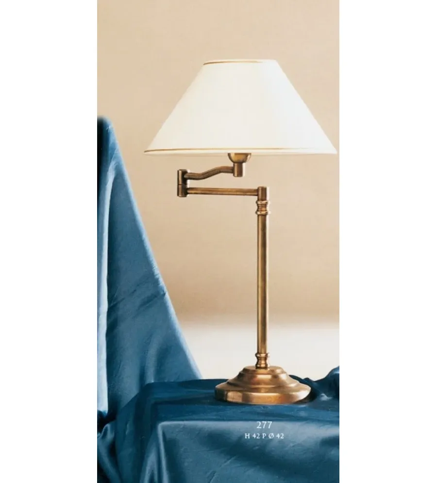obrazek 1 Lampa stołowa Bridge w kolorze starego złota z kloszem - Il Paralume Marina