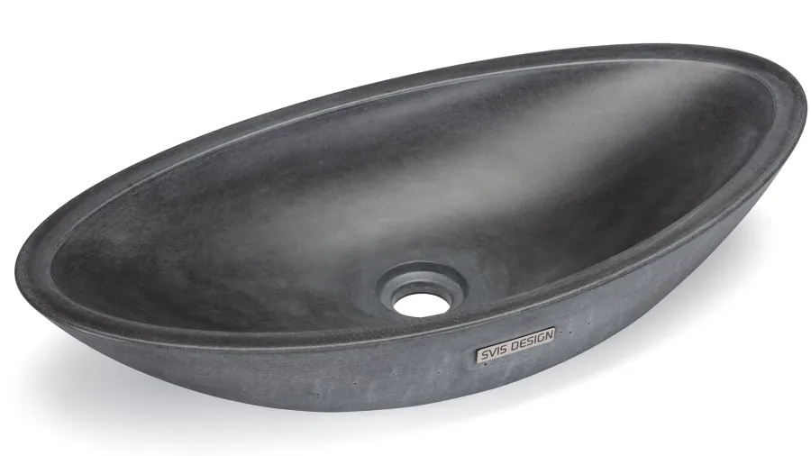 obrazek 2 Elitarna umywalka 60 cm ORION BASIC – bardzo ciemnoszary, bez dekoru, bez lakieru