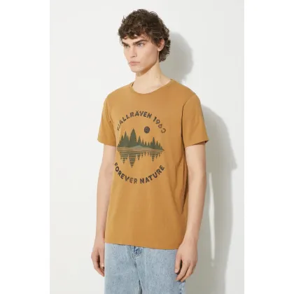 Zdjęcie Fjallraven t-shirt bawełniany Forest Mirror T-shirt M męski kolor brązowy wzorzysty F87045.232