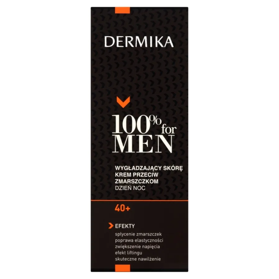 obrazek 1 Dermika 100% For Men Krem wygłądzający skórę przeciw zmarszczkom 40+ dzień/noc 50 ml