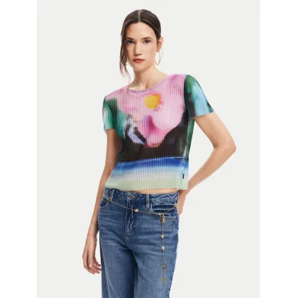Zdjęcie Desigual T-Shirt Plisa 24WWTK95 Kolorowy Slim Fit