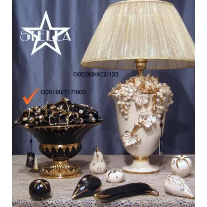 Picture A stunning ceramic lamp decorated with grapes