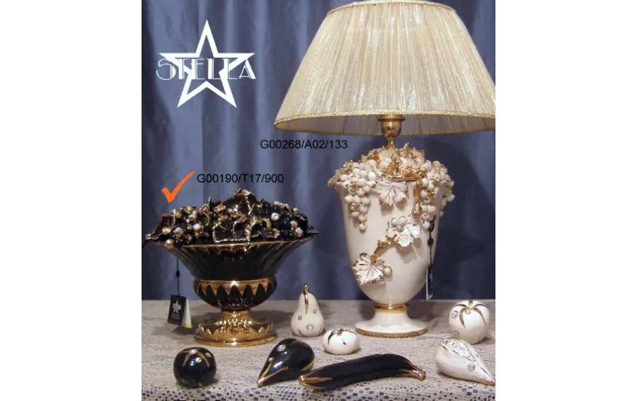 obrazek 1 Zjawiskowa lampa ceramiczna zdobiona winogronami