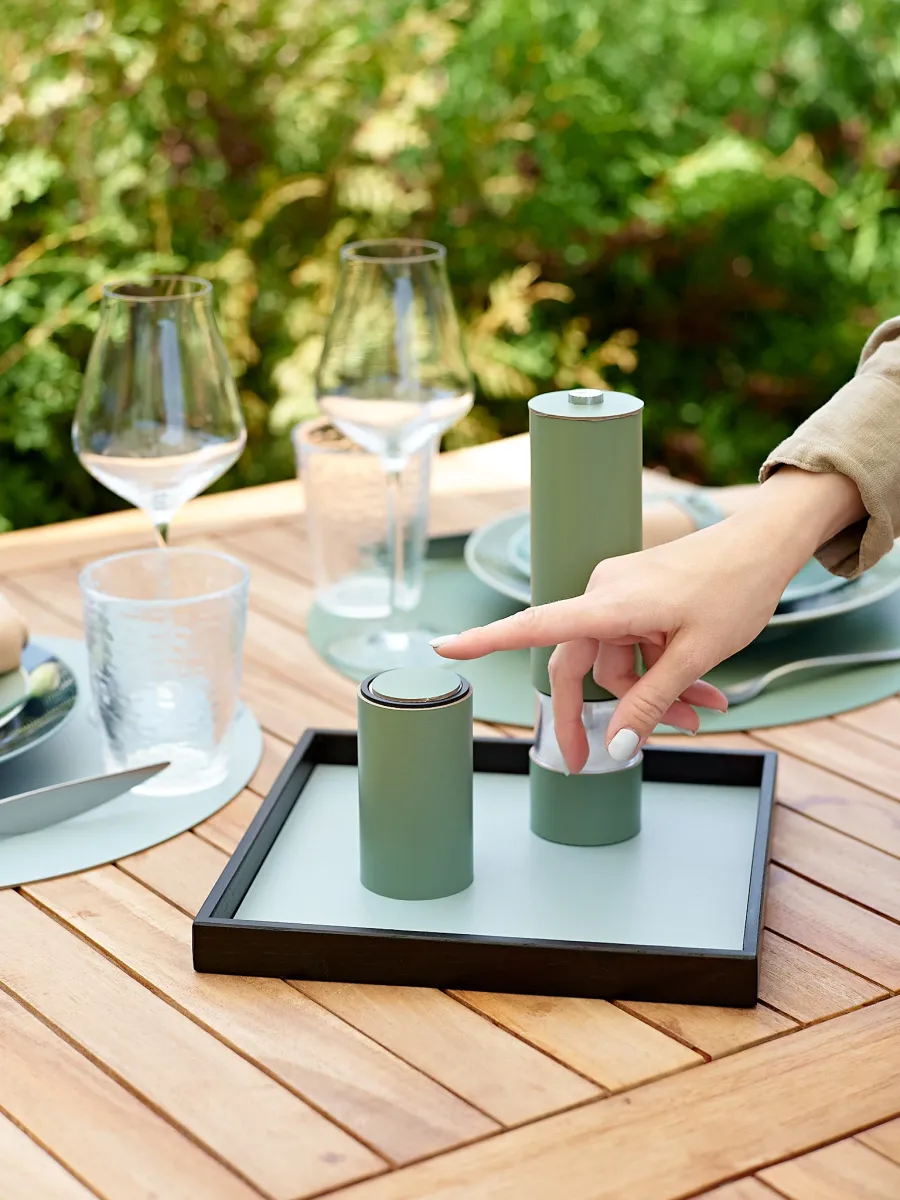 obrazek 3 Stylowy pojemnik na wykałaczki ze skóry w kolorze pudrowego różu