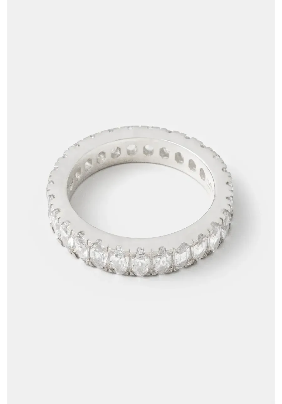 obrazek 1 HATTON LABS pierścionek srebrny Elliptical Eternity Ring HL.W4.276.01