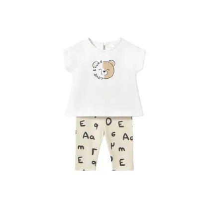 Zdjęcie Mayoral Komplet t-shirt i legginsy 1762 Beżowy Regular Fit
