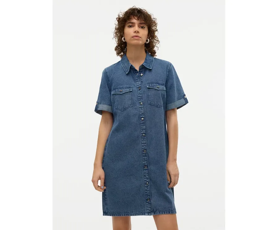 obrazek 1 Vero Moda Sukienka jeansowa Jennie 10309665 Niebieski Regular Fit