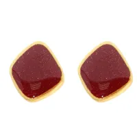 Picture Beautiful 18k gold-plated silver earrings. Burgundy nail polish