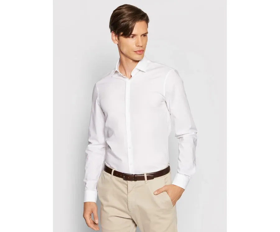 obrazek 1 Calvin Klein Koszula 2ply Poplin Stretch Slim Shirt K10K103025 Biały Slim Fit
