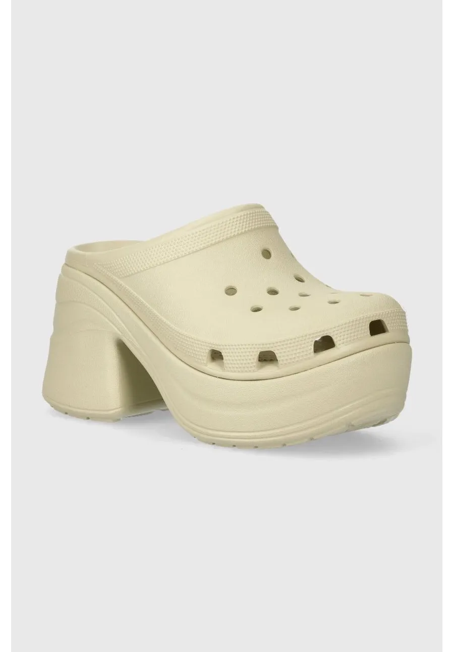 obrazek 1 Crocs klapki Siren Clog damskie kolor beżowy na platformie 208547