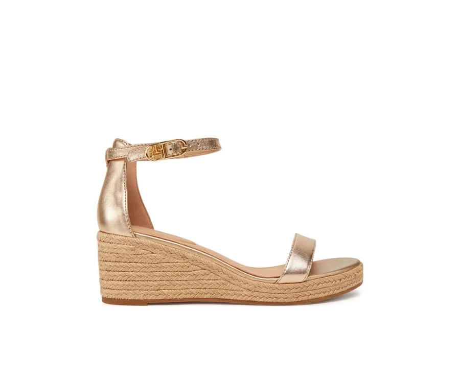 obrazek 1 Tommy Hilfiger Espadryle Th Metallic Mid Wedge Espadrille FW0FW08663 Złoty
