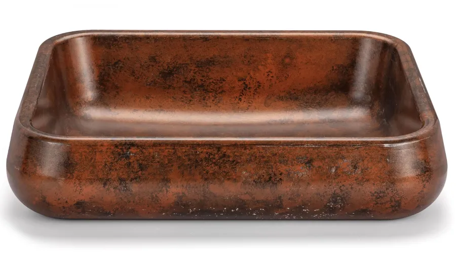 obrazek 2 Wyjątkowa umywalka 60 cm PERSEUS BASIC – SMOKED METAL, miedziany i czarny, lakier półmatowy