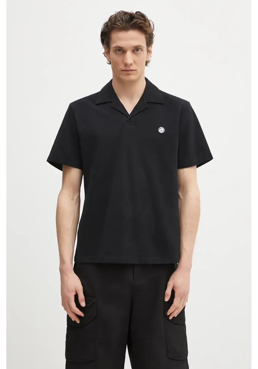 obrazek 1 AMBUSH polo bawełniane Polo Shirt męski kolor czarny gładki 12115323