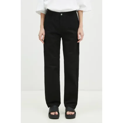 Zdjęcie Carhartt WIP spodnie bawełniane Pierce Pant Straight kolor czarny szerokie high waist I026588.89GD