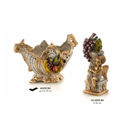 Picture Small baroque bowl/vase with fruit - Valle d'oro Patchi