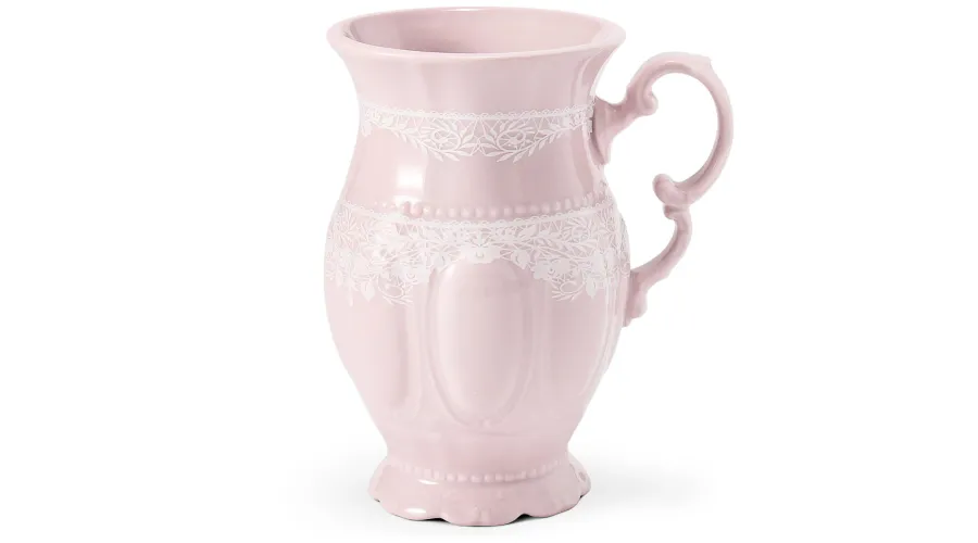 obrazek 1 Piękna porcelanowa wysoka filiżanka do cappuccino w kolorze różowym - Leander