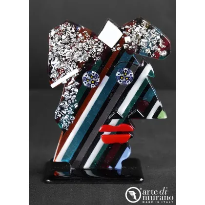 Zdjęcie Abstrakcyjna rzeźba pop-art Picasso w szkle Murano