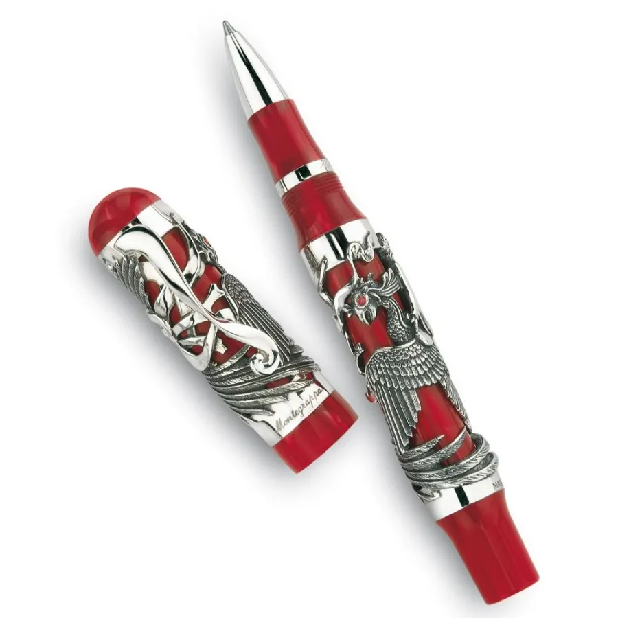 picture 1 Prestigious Rollerball Pen - Eternal Bird silver / celluloid