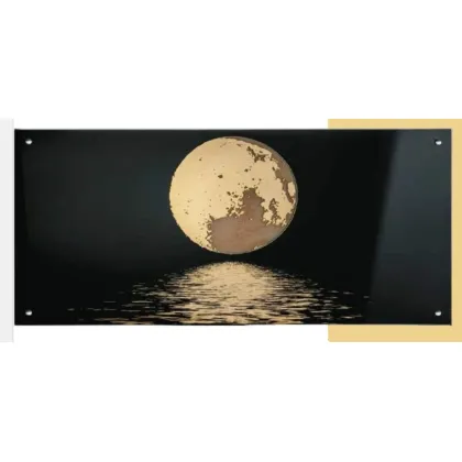 Picture Exclusive painting on glass depicting the Moon 80x40 cm