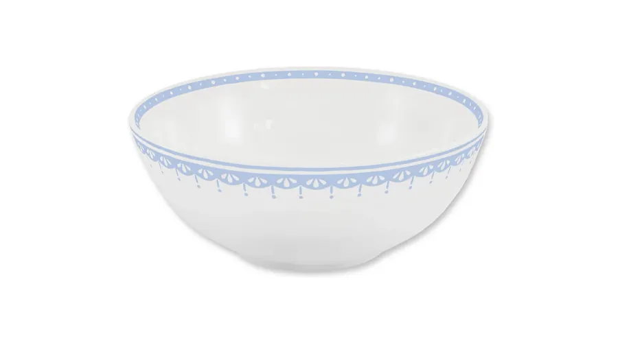 obrazek 1 Piękna stylowa miska z porcelany zdobiona jasnoniebieskim motywem - wariant 2 – Leander