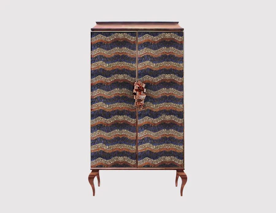 picture 5 Luxurious two-door wardrobe with a golden leaf finish
