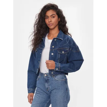 Zdjęcie Pepe Jeans Kurtka jeansowa Foxley Logo PL402329 Niebieski Oversize