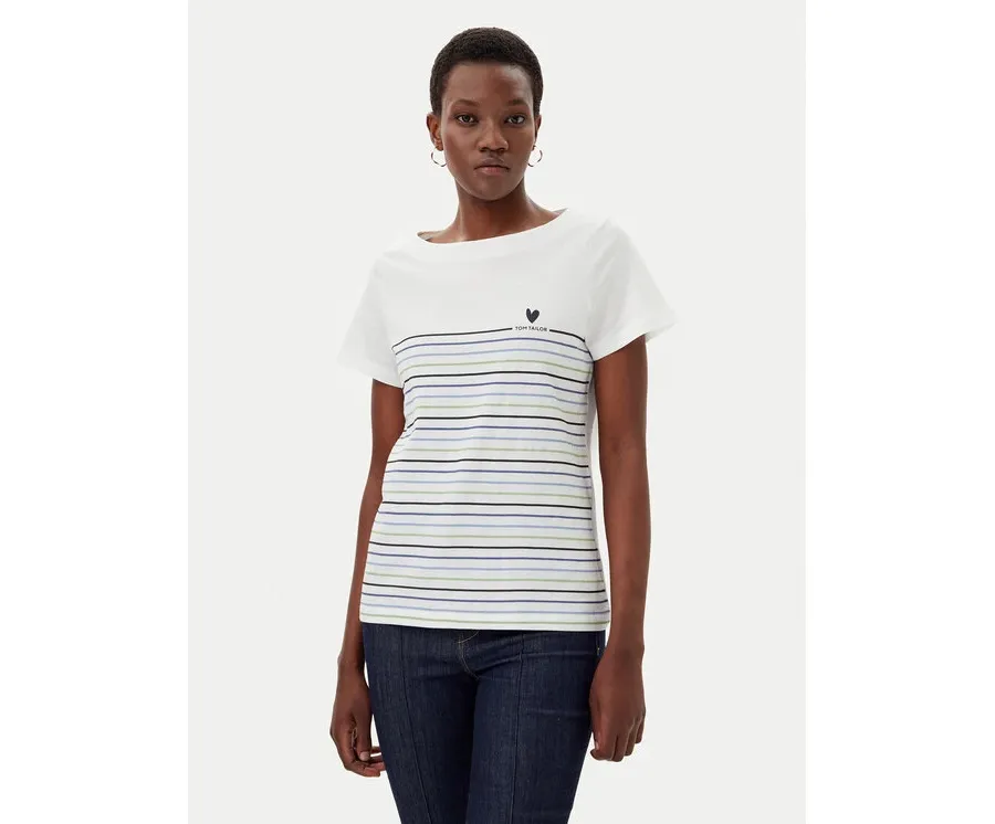 obrazek 1 Tom Tailor T-Shirt 1045544 Biały Regular Fit